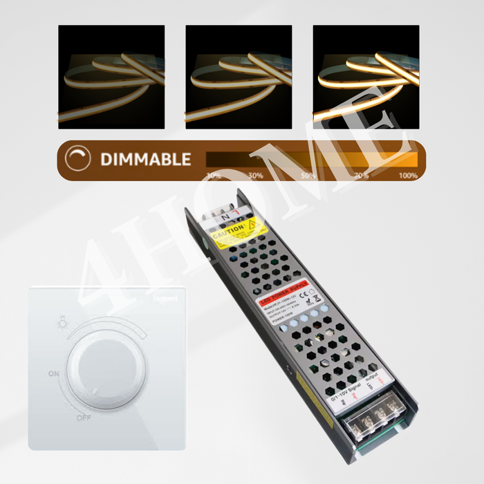 24V 100W 200W Dimmable LED driver strip light COB by dimmer switch 0-10V and TRIAC dimming 4HOME SINGAPORE - 4HOME