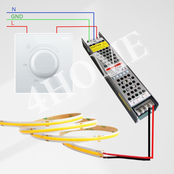 24V 100W 200W Dimmable LED driver strip light COB by dimmer switch 0-10V and TRIAC dimming 4HOME SINGAPORE - 4HOME