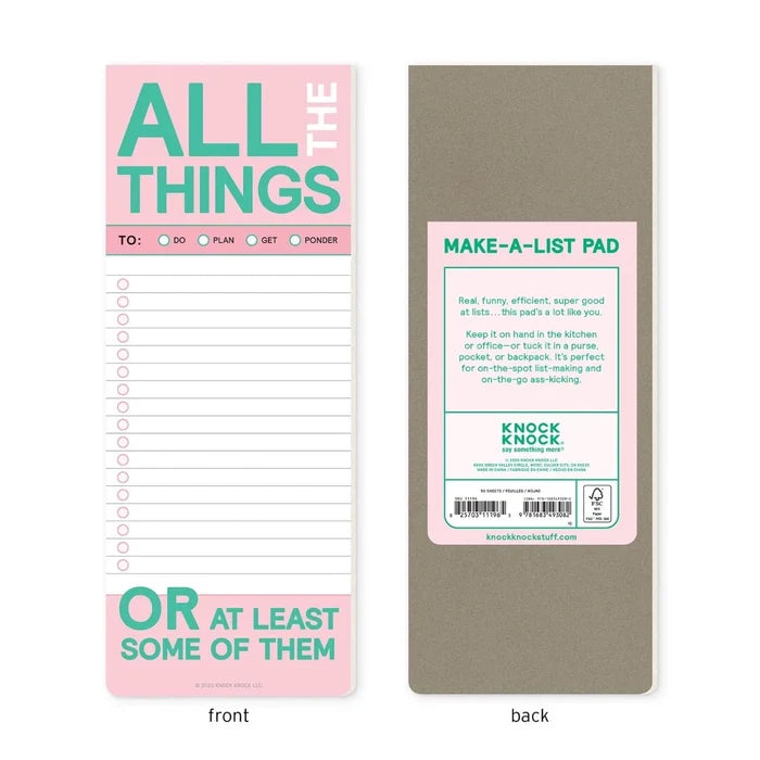 All The Things Note Pad