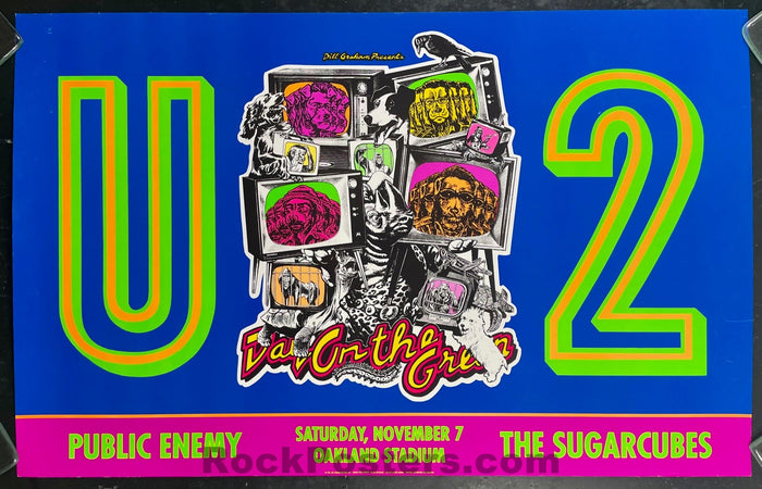 BGP-65 - U2/Public Enemy - 1992 Poster - Oakland Coliseum - Excellent - SF Rock Posters & Collectibles
