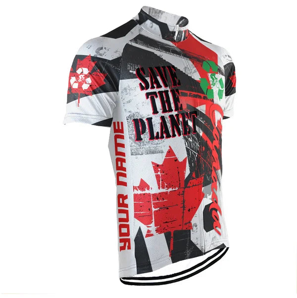 Collection 2 - Customized Canada Environmental Protection Save The Planet Short Sleeve Cycling Jersey For Men And Women