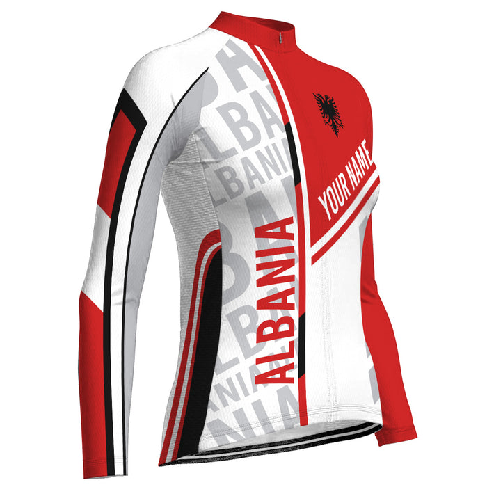 Customized Albania Long Sleeve Cycling Jersey for Women
