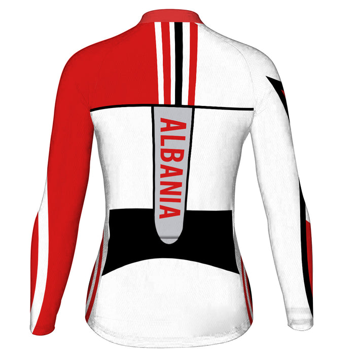 Customized Albania Long Sleeve Cycling Jersey for Women