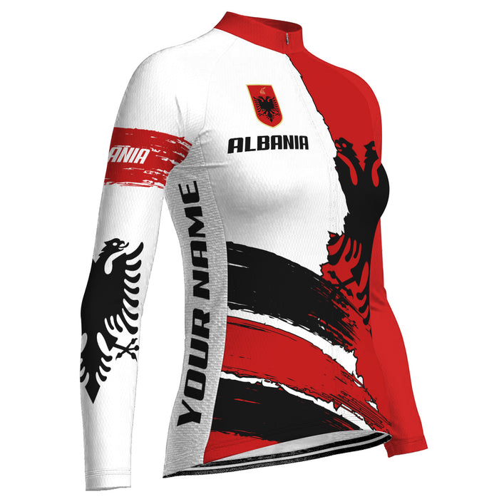 Customized Albania Long Sleeve Cycling Jersey for Women