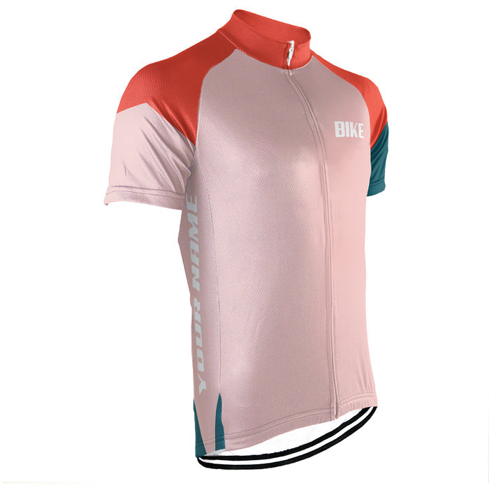 Customized Apricot Short Sleeve Cycling Jersey for Men