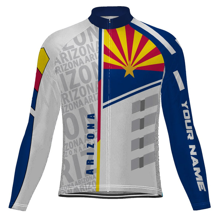 Customized Arizona Winter Thermal Fleece Long Sleeve Cycling Jersey for Men