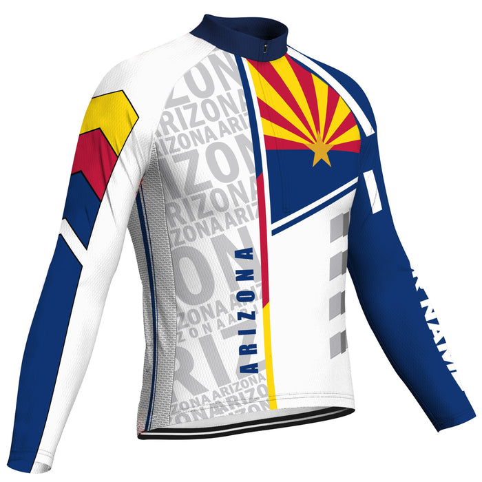 Customized Arizona Winter Thermal Fleece Long Sleeve Cycling Jersey for Men