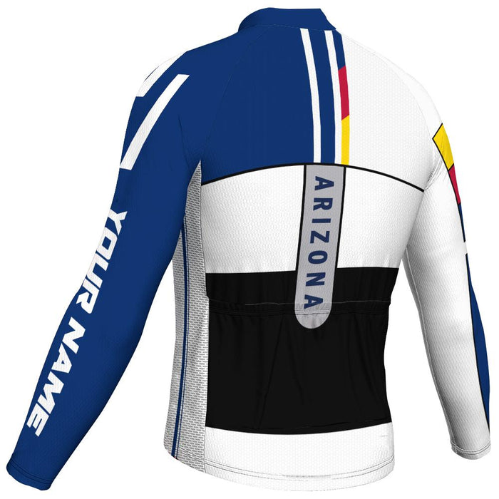 Customized Arizona Winter Thermal Fleece Long Sleeve Cycling Jersey for Men