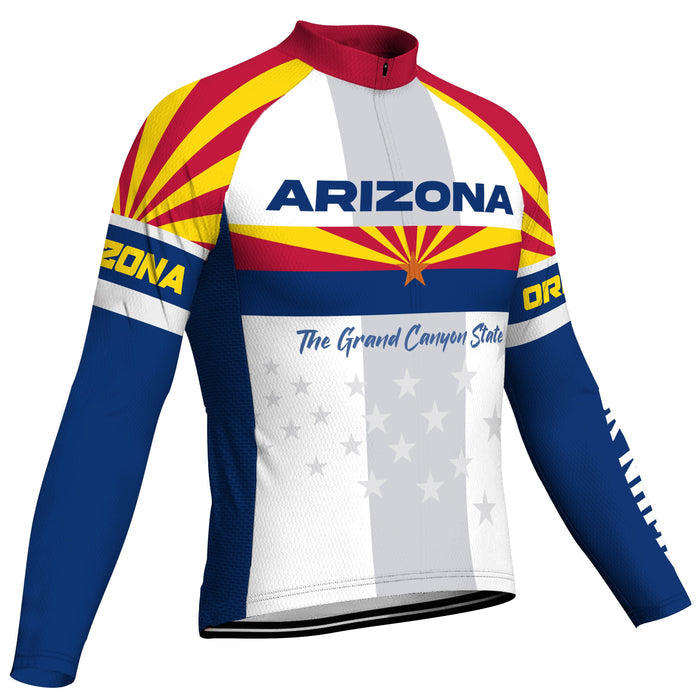 Customized Arizona Winter Thermal Fleece Long Sleeve Cycling Jersey for Men