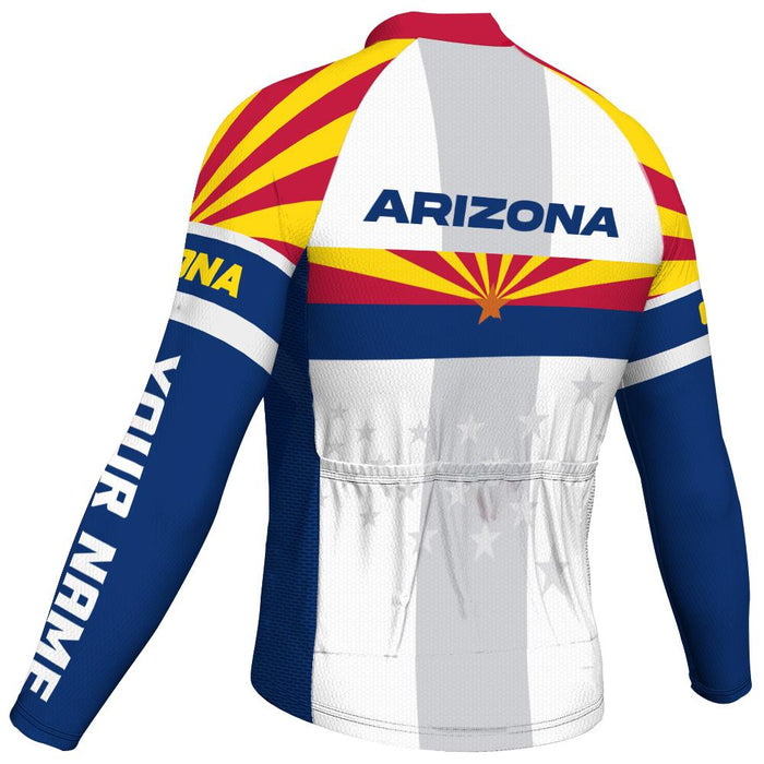 Customized Arizona Winter Thermal Fleece Long Sleeve Cycling Jersey for Men