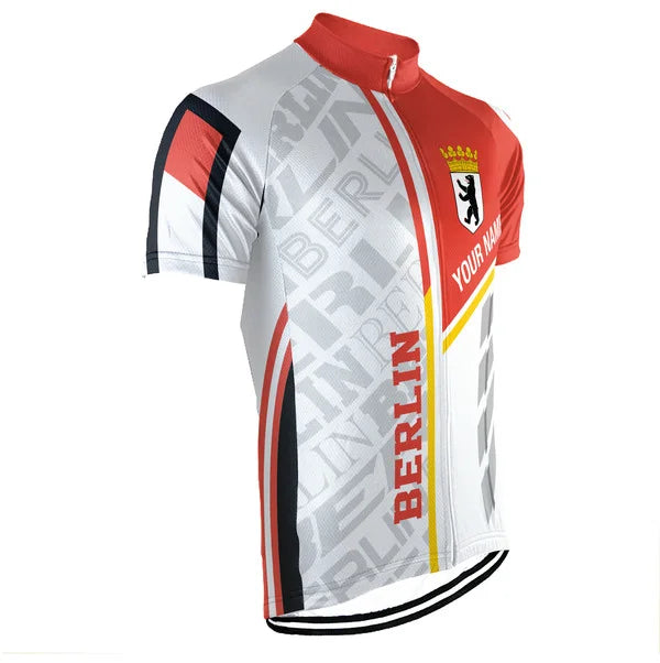 Customized Berlin Short Sleeve Cycling Jersey for Men