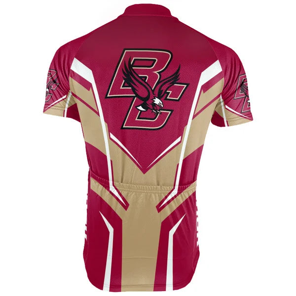 Customized Boston College Eagles Short Sleeve Cycling Jersey for Men