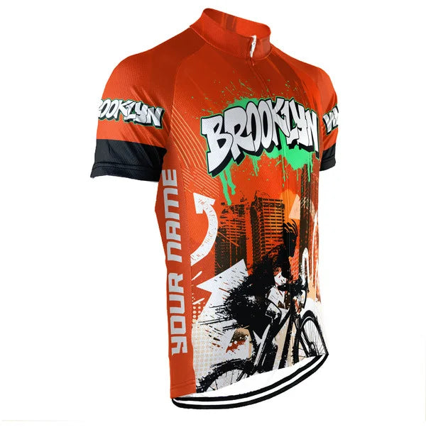 Customized Brooklyn Short Sleeve Cycling Jersey for Men