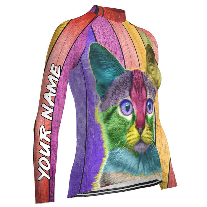 Customized Cat Long Sleeve Cycling Jersey for Women