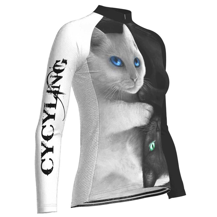 Customized Cat Long Sleeve Cycling Jersey for Women