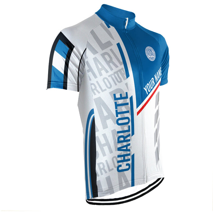 Customized Charlotte Winter Thermal Fleece Short Sleeve Cycling Jersey for Men