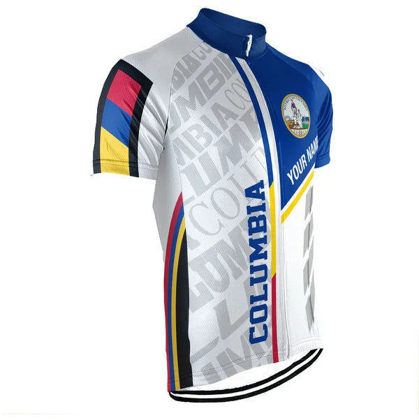 Customized Columbia Short Sleeve Cycling Jersey for Men