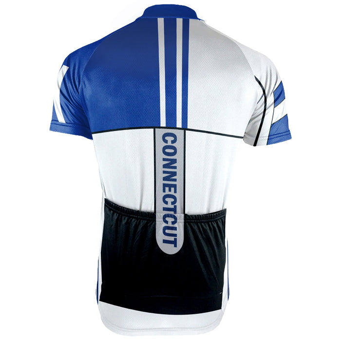 Customized Connecticut Winter Thermal Fleece Short Sleeve Cycling Jersey for Men