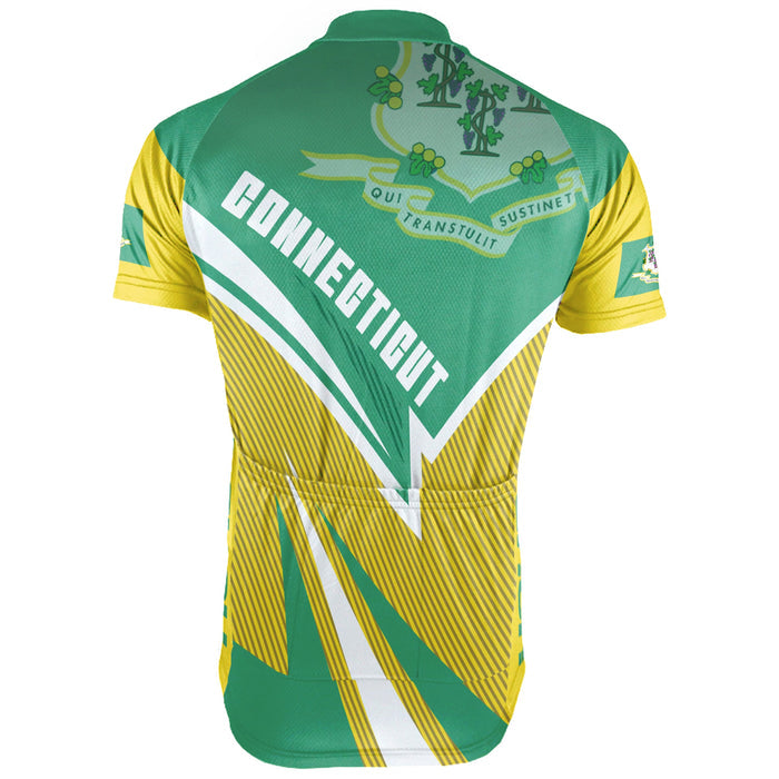 Customized Connecticut Winter Thermal Fleece Short Sleeve Cycling Jersey for Men