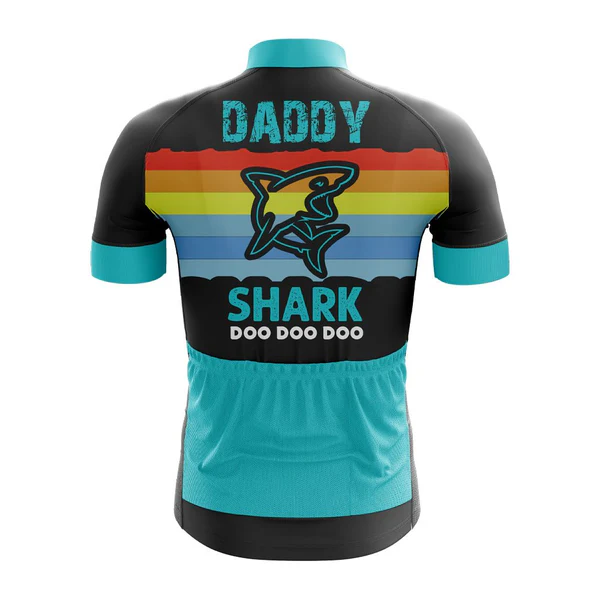 Customized Daddy Shark Short Sleeve Cycling Jersey For Men And Women