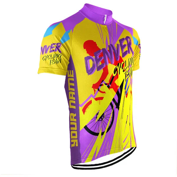 Customized Denver Short Sleeve Cycling Jersey for Men