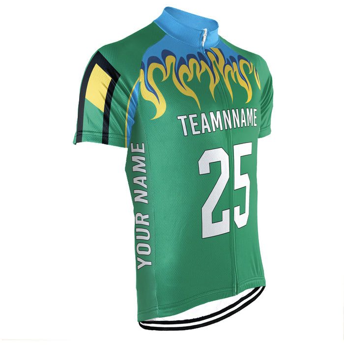 Customized Fire Short Sleeve Cycling Jersey for Men- Team Shirt