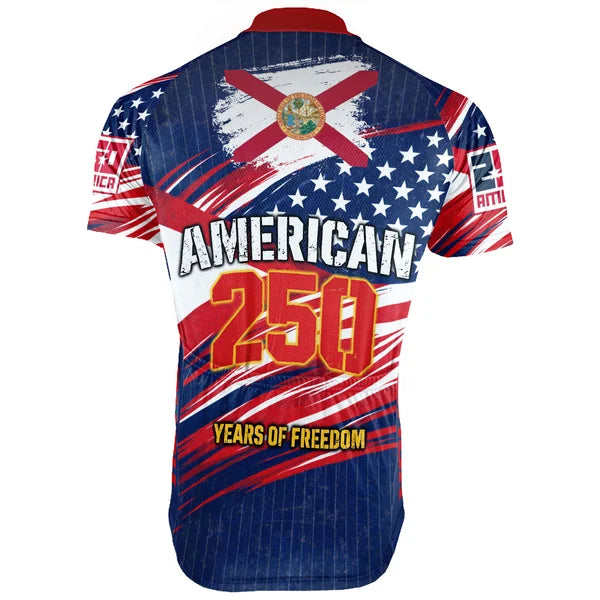 Customized Florida-America 250th Anniversary Short Sleeve Cycling Jersey