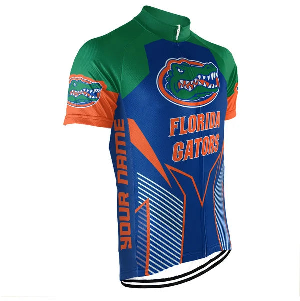 Customized Florida Gators Short Sleeve Cycling Jersey for Men