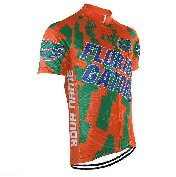 Customized Florida Gators Short Sleeve Cycling Jersey for Men