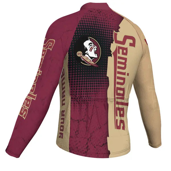 Customized Florida State Seminoles Long Sleeve Cycling Jersey for Men