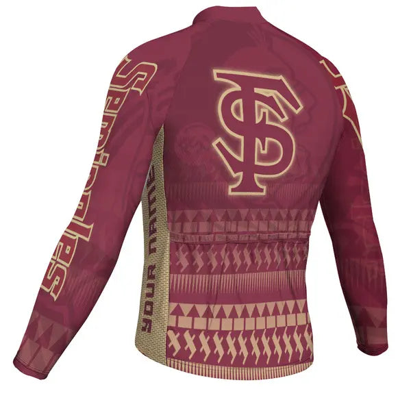 Customized Florida State Seminoles Long Sleeve Cycling Jersey for Men