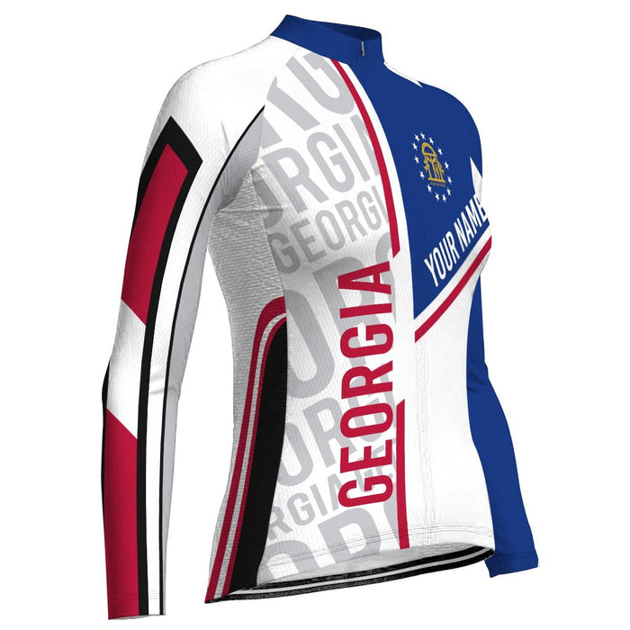 Customized Georgia  Long Sleeve Cycling Jersey For Women