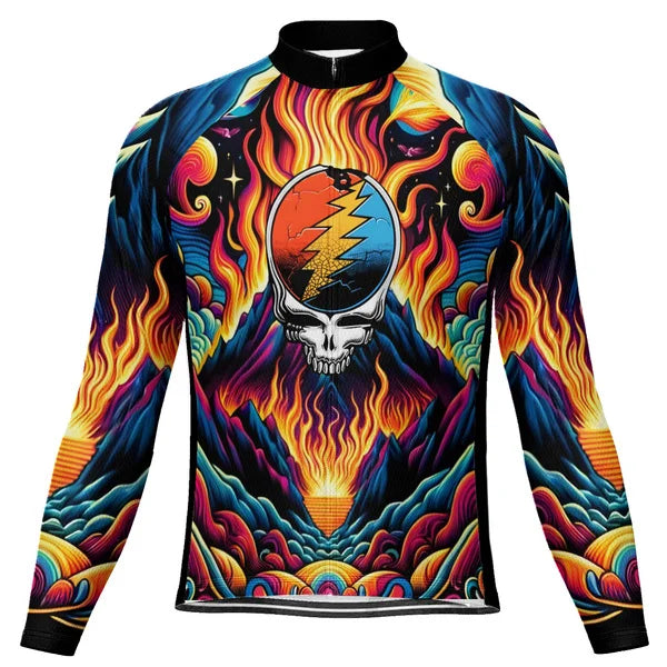 Customized Grateful Dead Long Sleeve Cycling Jersey For Men
