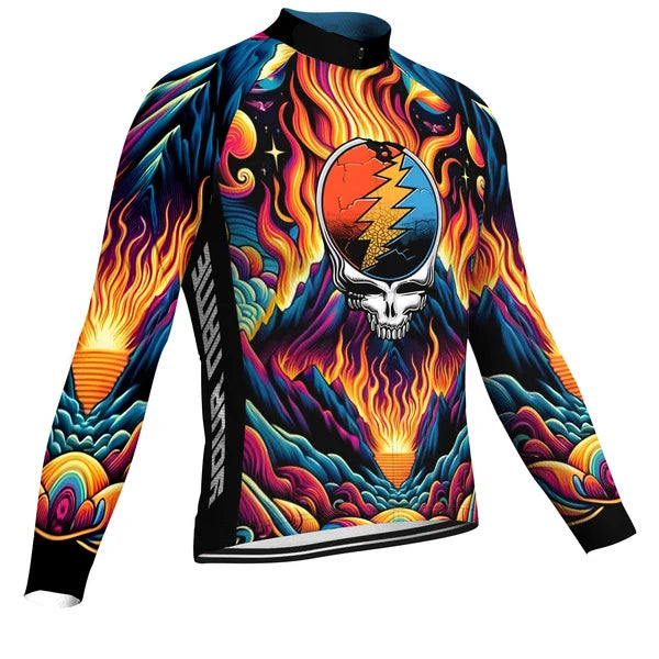 Customized Grateful Dead Long Sleeve Cycling Jersey For Men
