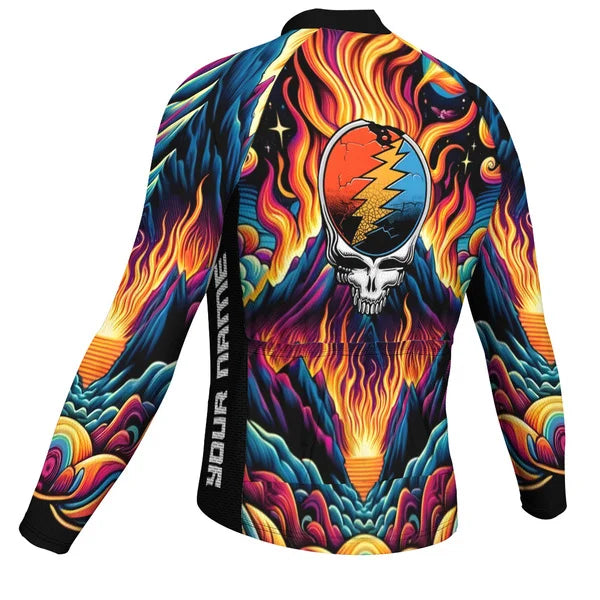 Customized Grateful Dead Long Sleeve Cycling Jersey For Men