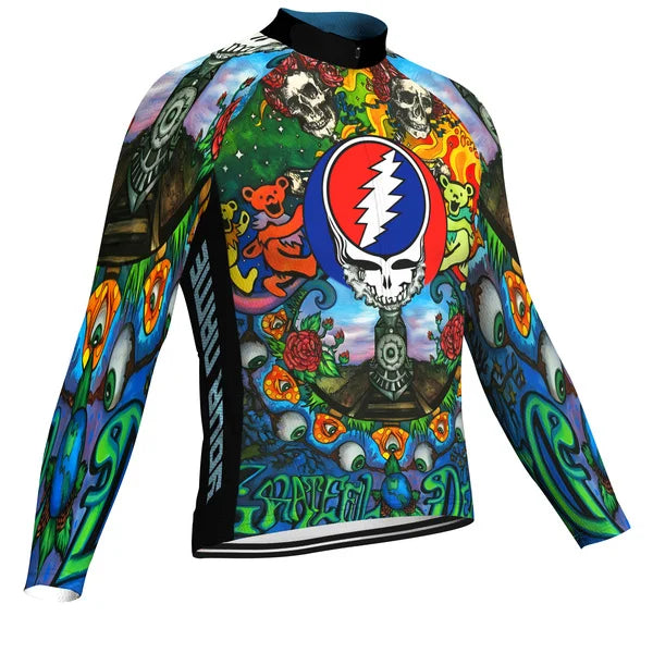 Customized Grateful Dead Long Sleeve Cycling Jersey For Men