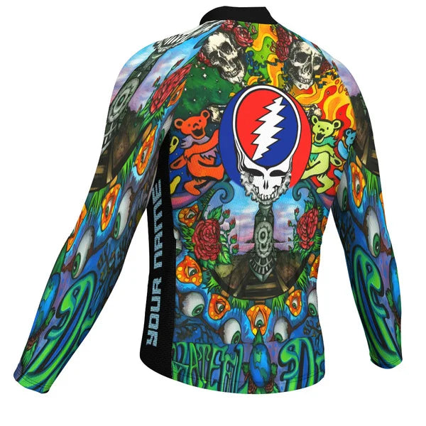 Customized Grateful Dead Long Sleeve Cycling Jersey For Men