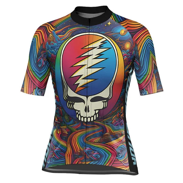 Customized Grateful Dead Skull Cycling Jersey For Women