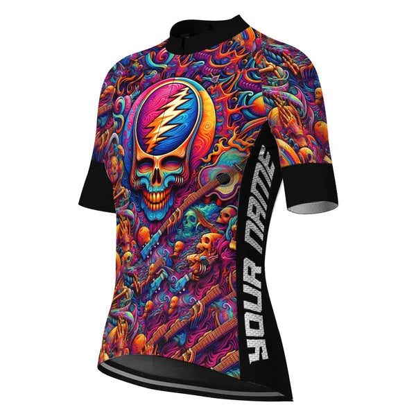 Customized Grateful Dead Skull Cycling Jersey For Women