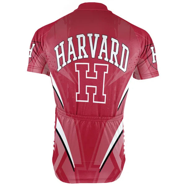 Customized Harvard Crimson Short Sleeve Cycling Jersey for Men