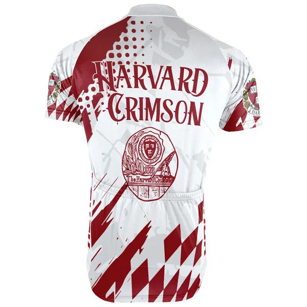 Customized Harvard Crimson Short Sleeve Cycling Jersey for Men