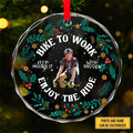 Customized Image ENJOY THE RIDE Personalized Custom Circle Glass Ornament