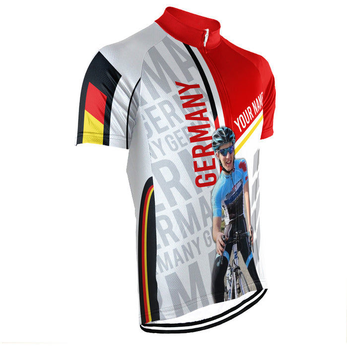 Customized Image Germany Short Sleeve Cycling Jersey for Men