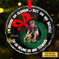 Customized Image OLDMAN ON MY BICYCLE Personalized Custom Circle Glass Ornament
