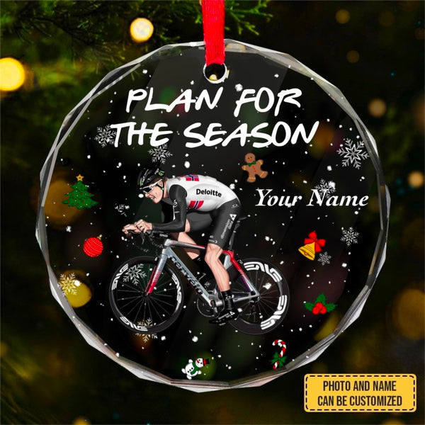 Customized Image Plan For The Season Personalized Custom Circle Glass Ornament