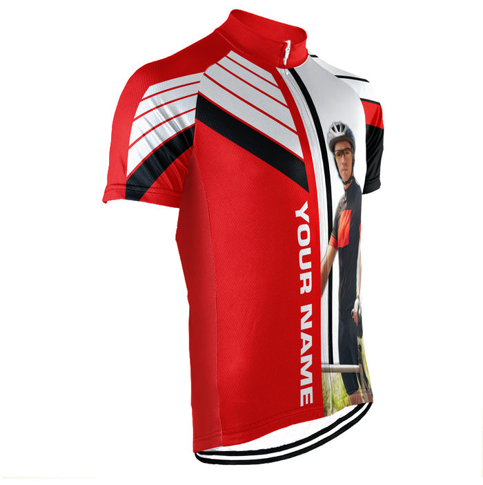 Customized Image Short Sleeve Cycling Jersey for Men