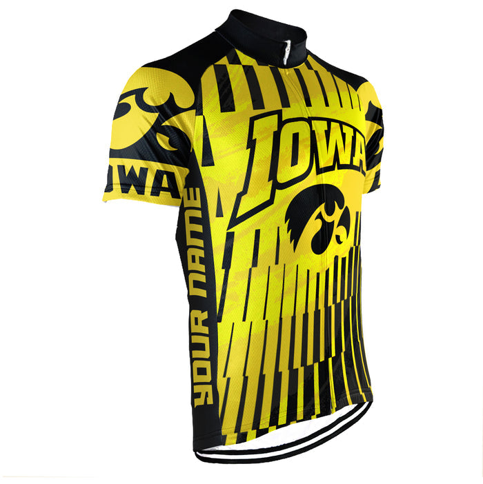 Customized Iowa Hawkeyes Short Sleeve Cycling Jersey for Men and Women
