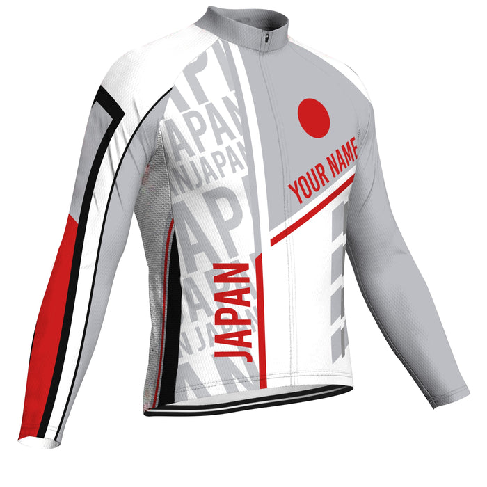 Customized Japan Winter Thermal Fleece Long Sleeve Cycling Jersey for Men