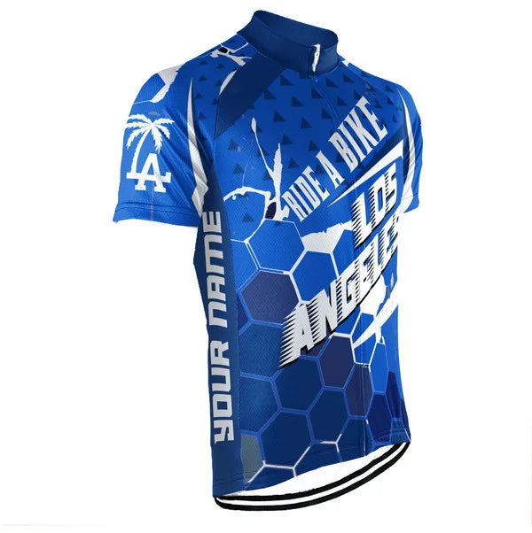 Customized Los Angeles Short Sleeve Cycling Jersey for Men