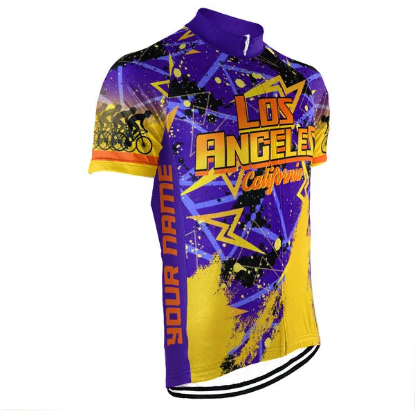Customized Los Angeles Short Sleeve Cycling Jersey for Men